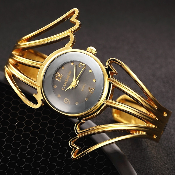 Blekon Collections Women's Quartz 36mm Case Gold Cuff Bangle Watch – Blekon